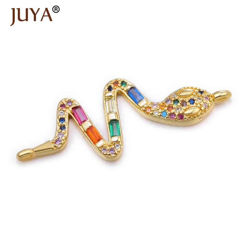 JUYA, новая мода, четыре цвета, соединители животных, популярные кубические циркония, подвески в виде животных, ювелирные изделия, компоненты ручной работы - Цвет: gold