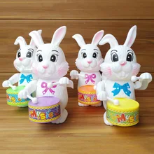 Мультяшный кролик и собака барабанные заводные игрушки Детские Забавный Заводной Игры развивающие игрушки