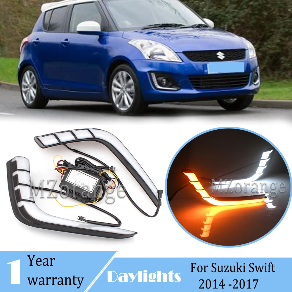 Светодиодный динамический LED DRL для Suzuki Swift 2014 2015 2016 2017 туман светильник s дневные