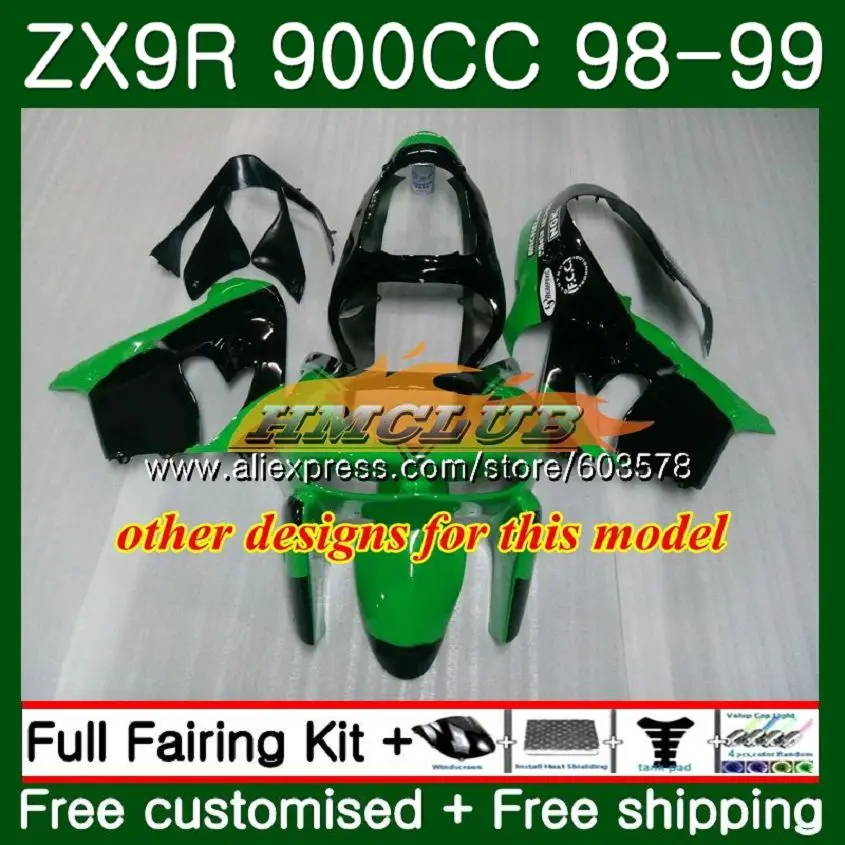 Корпус для KAWASAKI ZX900 ZX9 R ZX 9R ZX9R 98 99 00 01 110CL. 29 900CC ZX 9 R 900 ZX-9R 1998 1999 2000 2001 Обтекатели цвета: зеленый, фиолетовый