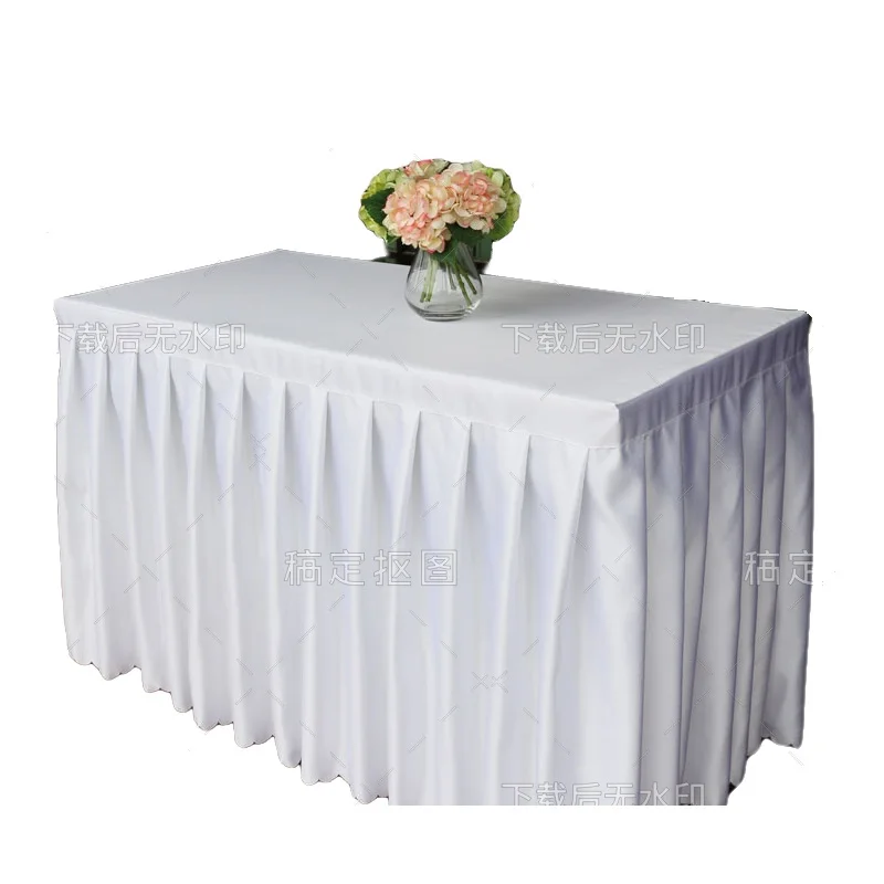 Satin Table Skirt Cover Hotel Banquet Conference Cover Wedding Reception Table Skirt Customize Skirting