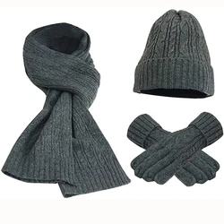 Sets Winter Womens Scarf Hat Scarf Gloves Knitted Keep Warm Scarves Simple Solid Color Clothes Accessories Thick Soft Scarf Set