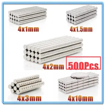 

500Pcs Mini Small N35 Round Magnet 4x1 4x1.5 4x2 4x3 4x10 mm Neodymium Magnet Permanent NdFeB Super Strong Powerful Magnets 4*2