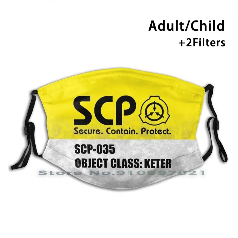 

Scp-035 Dustproof Non-Disposable Mouth Face Mask Pm2.5 Filters For Child Adult Foundation Possessive Secure Contain Protect