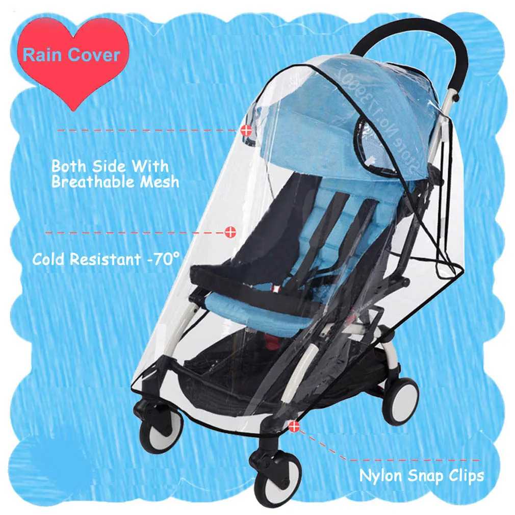 Compatible Rain Cover Weather Shield Plastic Clear Netting for Babyzen YOYO + YOYO2 Stroller Baby Strollers medium Baby Strollers