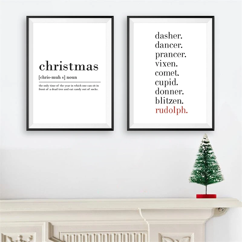 

Christmas Canvas Prints Nordic Minimalist Poster Pictures for Home Design Room Decor Wall Art Prints No Frame