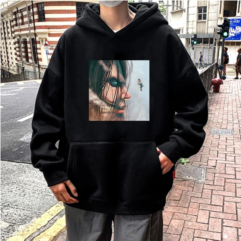 

Anime Attack On Titan Eren Harajuku Print Hoodies Streetwear Men Costume Cartoon Sweatshirt Unisex Daily Casual Graphic Hoodies