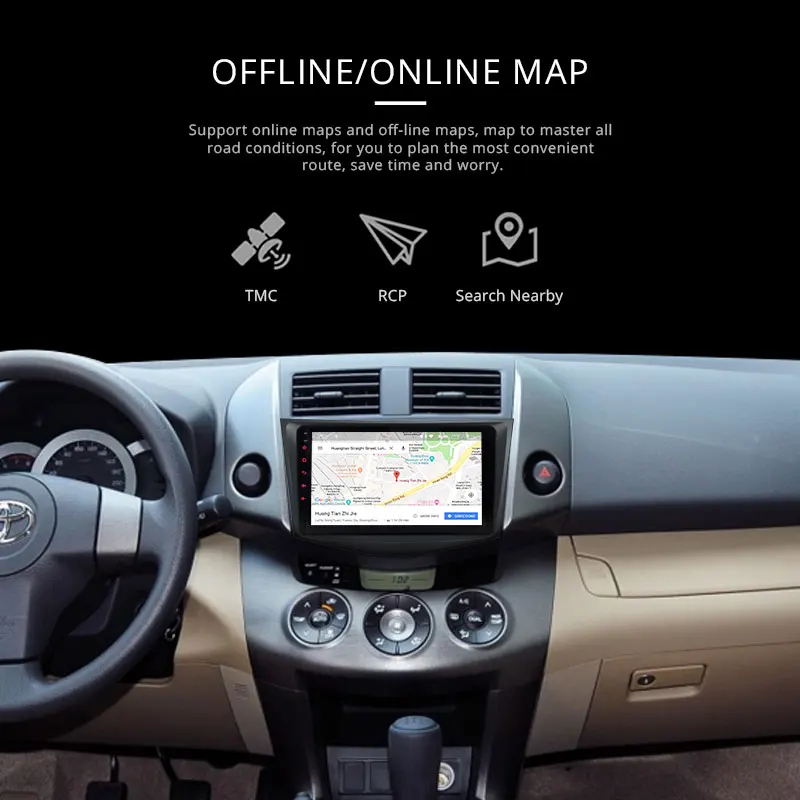 LJHANG 10,1 дюймов Android 9,0 Автомагнитола для Toyota Lander Cruiser Prado 150 WiFi мультимедийный проигрыватель gps навигация авто видео