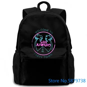 

Black Mirror San Junipero NEON Black To Homme Retro women men backpack laptop travel school adult student