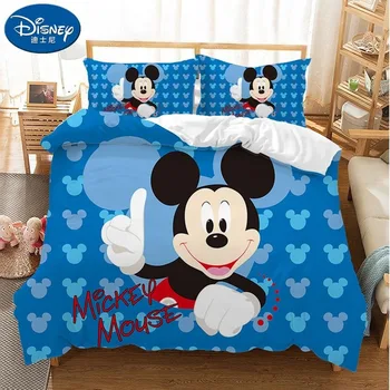 

Disney Mickey Mouse Kids Bed Bedding Sets Cartoon Girls Duvet Cover Bedclothes Pillowcase Children Soft Bed Linen Set kids Gift