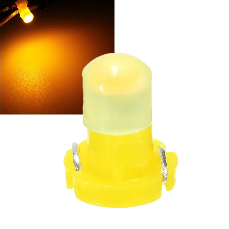 10 шт. T3 ламповый датчик лампочка приборная панель свет клиновидный для салона лампа белый/желтый/синий/красный/зеленый - Испускаемый цвет: Цвет: желтый