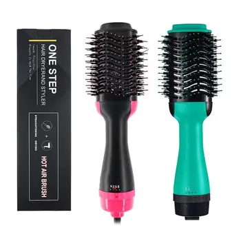 

Professional Volumizer 2 in 1 Pro Straight Curly Hair Dryer Brushes Negative Hot Air Curling Iron Rotating Rollers Styler Combs