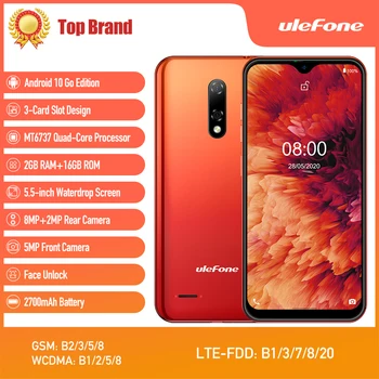 Перейти на Алиэкспресс и купить Ulefone Note 8P смартфон с 5,5-дюймовым дисплеем, четырёхъядерным процессором, ОЗУ 2 Гб, ПЗУ 16 ГБ, 4G LTE