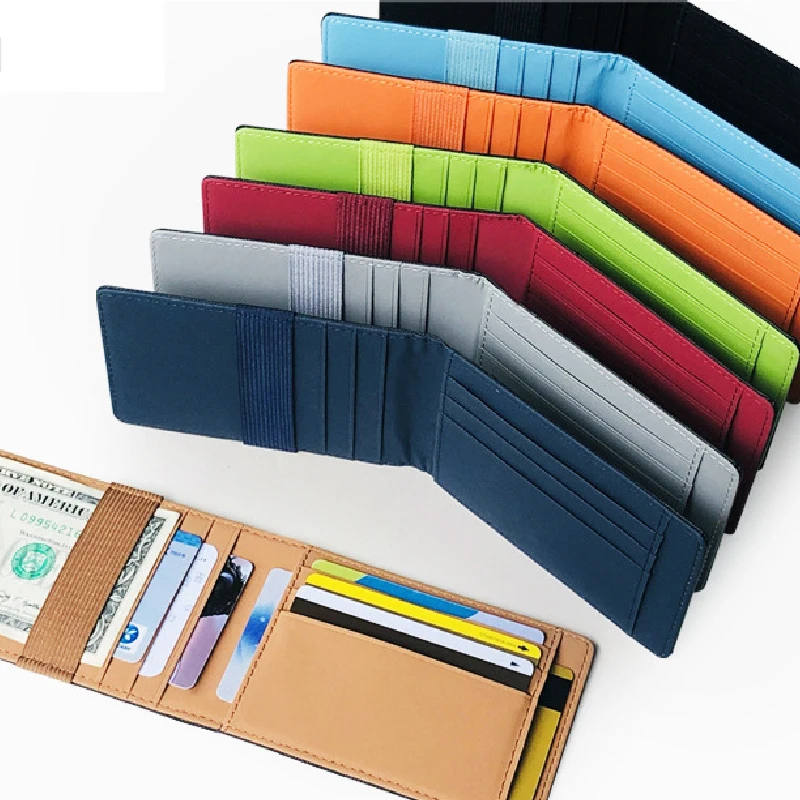 

2019 Men Women Card Package PU Leather Multi-card Pocket Change Passport Holder Card Bag Solid Color Card Passport Holder Wallet