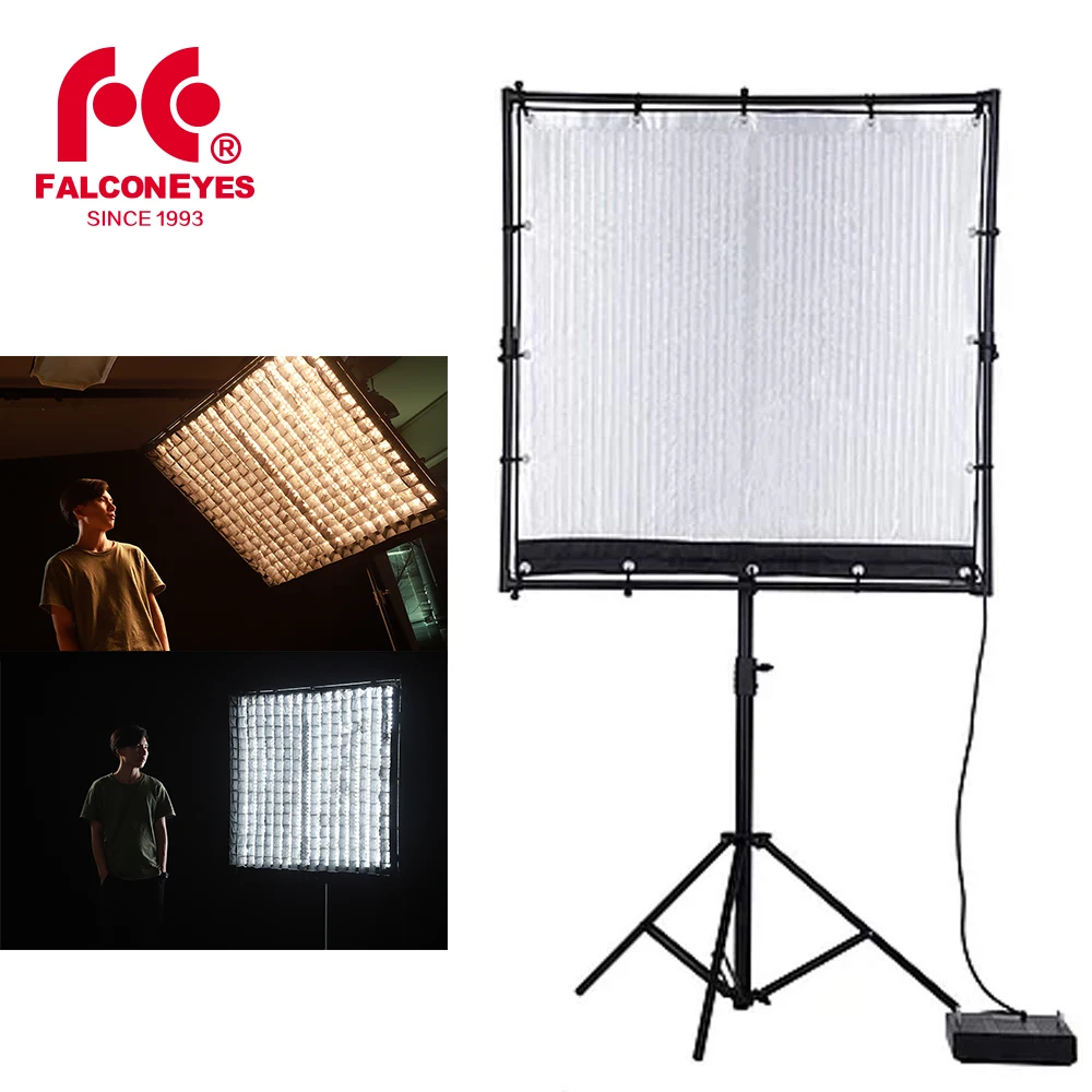 Falcon Eyes RX 120TDX 120x120 см 600 Вт ROLL Flex светильник 3000K 5600K Bi Color LED Photo with Honeycomb софтбокс с