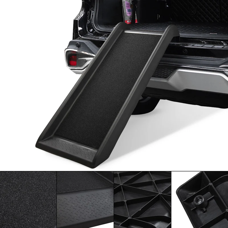 Anti-Skid Pet Ramp Portable Dog Cat Ladder Lightweight Folding With Safe Non Slip Traction Surface Raised Side For Cars PT0164 (13)