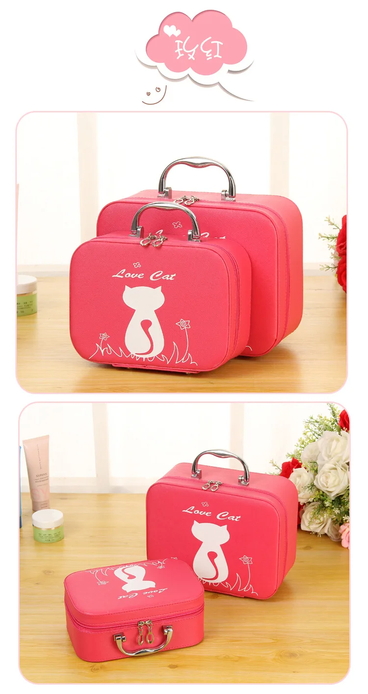 Косметичка большая емкость простая южнокорейская косметическая сумка для хранения путешествий Мини Портативная милая маленькая косметическая коробка
