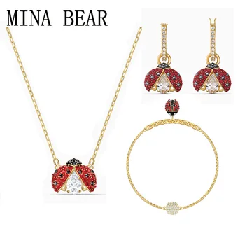 

MINA BEAR 19 SWA Original Mixed Ladybug Series STRAND Women's Joker Elegant Shiny Colored Crystal for Couples Birthday Gifts
