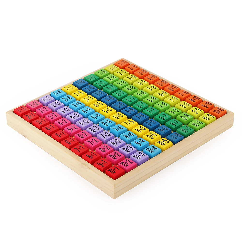 Montessori Educational Wooden Toys for Children Baby Toys 99 Multiplication Table Math Arithmetic Teaching Aids for Kids