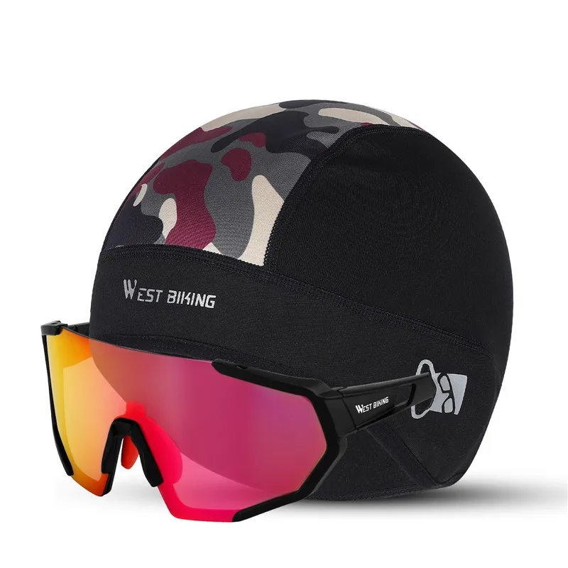 WEST BIKING Windproof Warm Bicycle Caps Thermal Fleece Cycling Hats Outdoor Sports Running Cap Ear Cover Hiking Bike Headwear