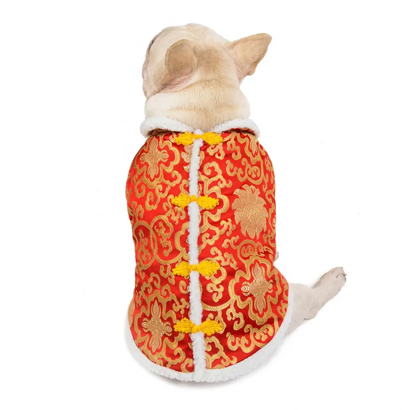 Autumn Winter Pet Clothes Thickened Chinese New Year Costume Dog