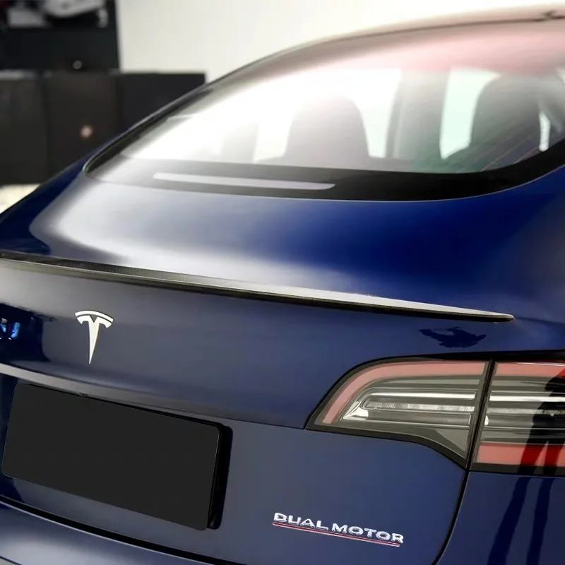 

DUAL MOTOR Underlined Letters Emblem Accessories for Tesla Model 3 X S High Performance Trunk Badge Car Sticker Chrome Black