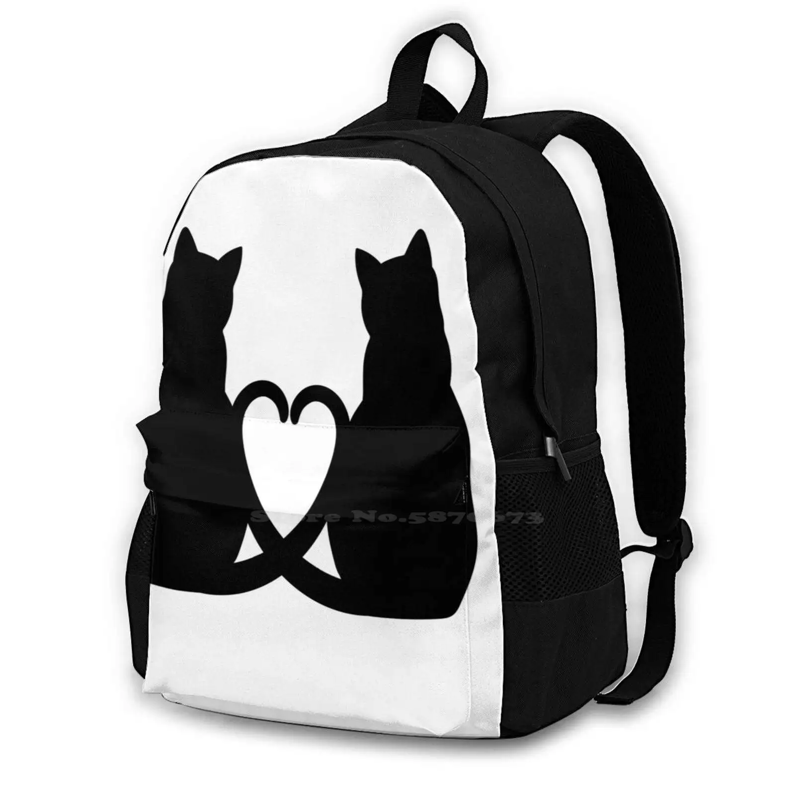 

Cats In Love Classic Gift Large Capacity Fashion Backpack Laptop Travel Bags Cat Pet Feline Cat Lover Animal Kitten Kitty Love