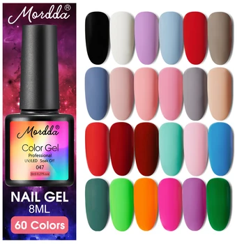 

MORDDA Nail Gel Varnish 8ml Color Gel Polish Soak Off UV LED Gel Nail Polish Sparkly Glitter Gel Set Top Coat Primer Base Coat