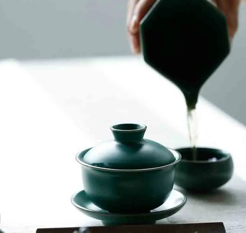 Gaiwan керамика 110 мл грубая Керамическая пиала соусница для тарелки набор крышек ручной работы мастер чашки пиалы для чая Посуда для напитков чайник Декор ремесла