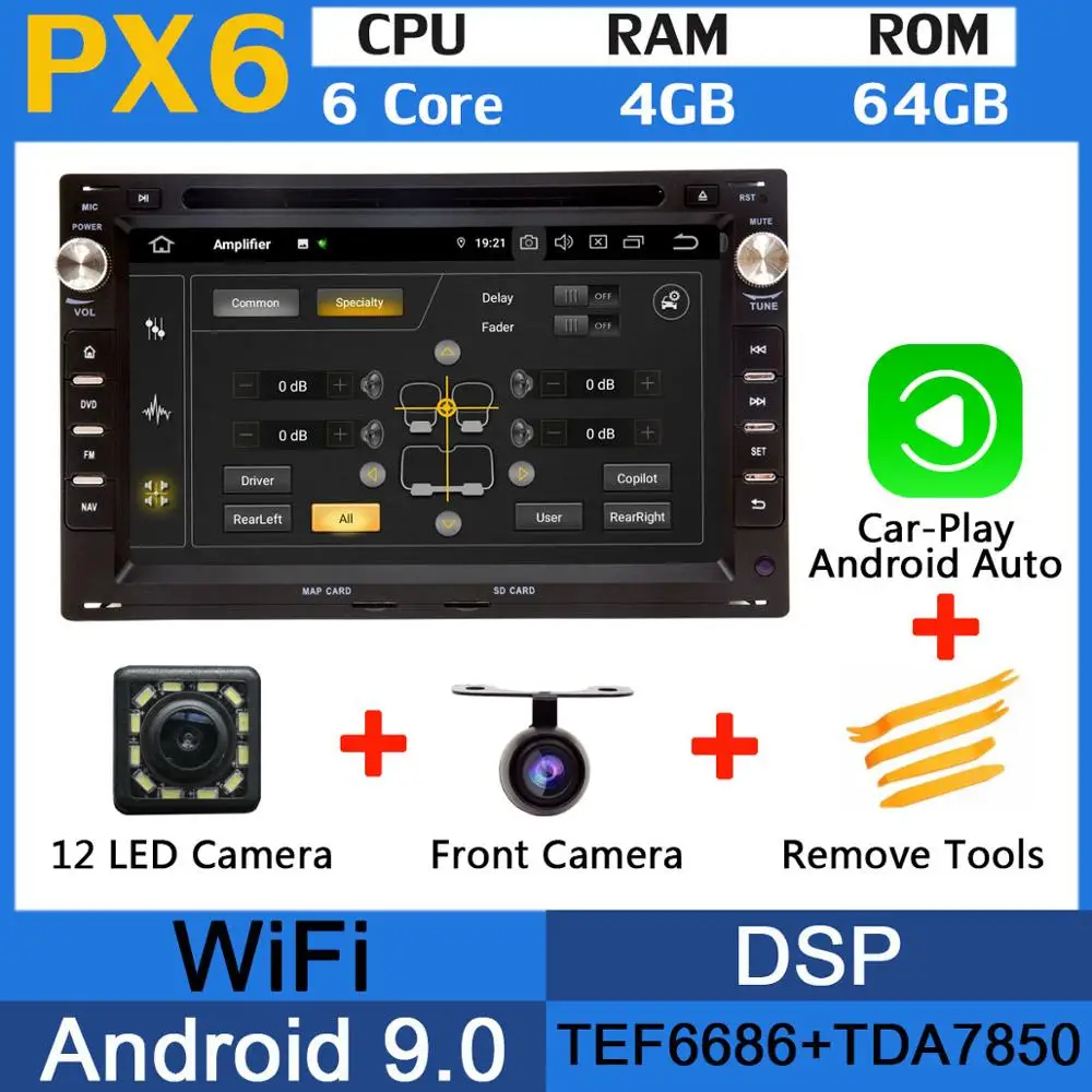 PX6-CarPlay PX6 Восьмиядерный Android 9,0 4 Гб+ 64 Гб USBx5 для Volkswagen VW Bora Polo MK3 MK4 Passat B5 MK5 Sharan GOLF IV Jetta автомобильный радиоприемник gps - Цвет: PX6-CarPlay
