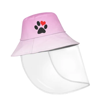 

Multi-function Protective Fishing Cap Cute Heart Pow Gradient Pattern Bucket Hat Girls Outdoor Winter Firshman Hats Casquette