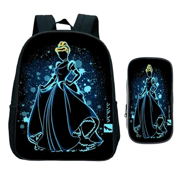 

High Quality Child Cute Princess School Bag Pattern Primary Backpack Cartoon Kids Kindergarten Bookbag Gift(Rucksack+Pen Bag)