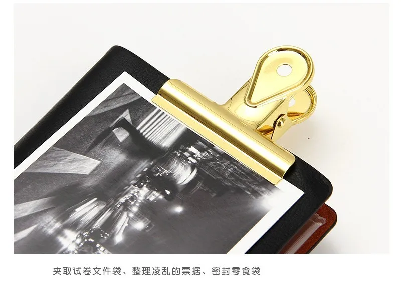 Simple Retro Colorful Water Droplet Binder Clip Metal Electroplated Rainbow Water Droplet Voucher Clip