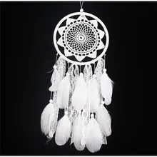 

1PC New Product Lace Sun Floating Dreamcatchering Home Craft Ornaments Car White Feather Garden Wind Chimes Christmas Lights