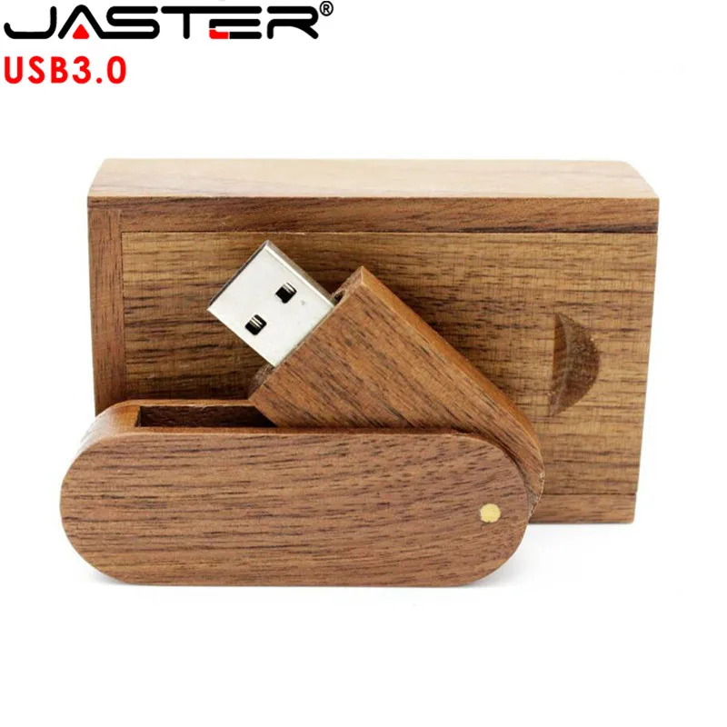 JASTER USB 3 0 Логотип Настраиваемый вращающийся деревянный usb + коробка флеш