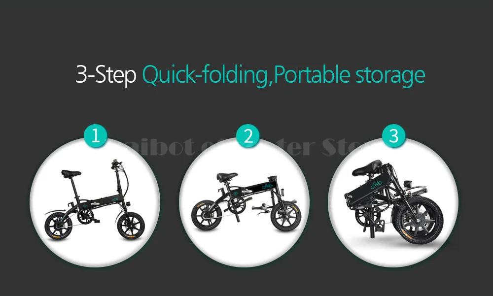 Fiido D1 Folding Electric Bike Two Wheels Electric Bicycle 14 Inch 36V 250W Mini Adults Electric Scooter With Seat  (12)