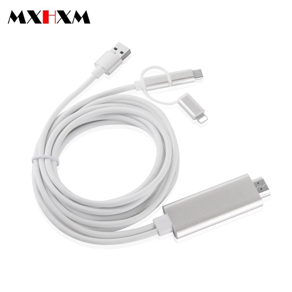 1 м 3в1 такой же экран HDMI кабель для ios android type-c мобильного телефона
