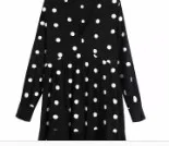 as pic DS2881BB Женские милые, в крапинку, с вышивкой, черные, vestidos, подол, плиссированные оборки, мини-платье, женские осенние, v-образный вырез, меховые Бальные платья с вышивкой DS2881 - Цвет: as pic DS2881BB