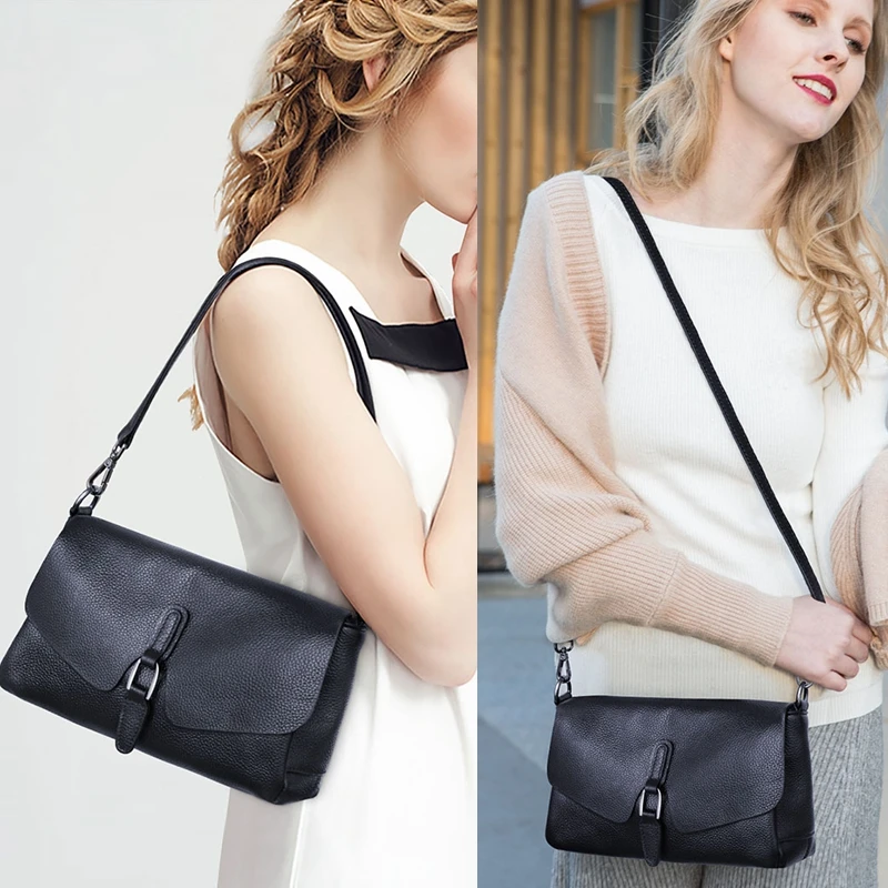 SUNNY SHOP сумка из натуральной кожи женская роскошная винтажная сумка через плечо мягкая кожаная повседневная сумка через плечо маленькая сумка с несколькими отделениями