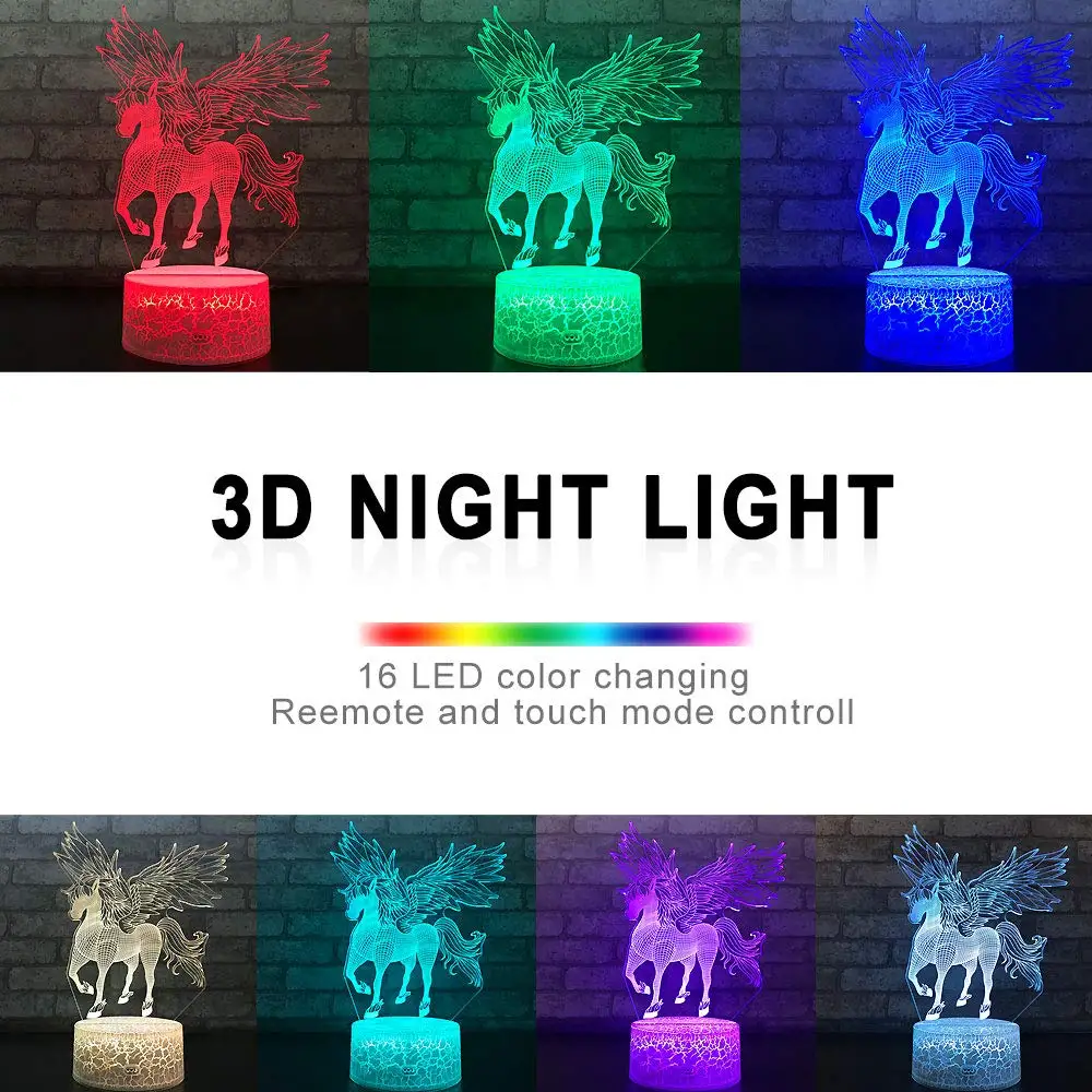 toque 3d 3w, luz noturna de led,