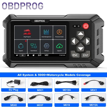 OBDPROG MOTO 100 Motorcycle OBD2 Scanner All System Engine Check Scan Tool A/F ABS ECU OBD2 Moto Diagnostic Tool for BMW Honda