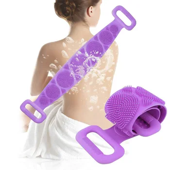 

Silicone Brushes Bath Towels Exfoliating Back Brush Belt Wash Massage Shower Magic Brush Flexible Scrubber Skin Cleaning