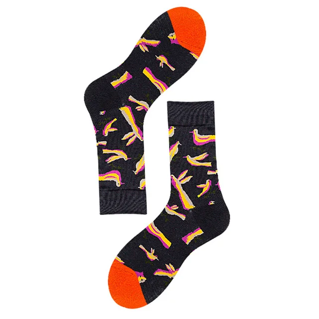 Unisex Fashion Art Men Sock 3D Print Fruit Happy Socks Avocado Apple Cherry Crew Men Funny Meias Cotton Harajuku Soft Socks 36