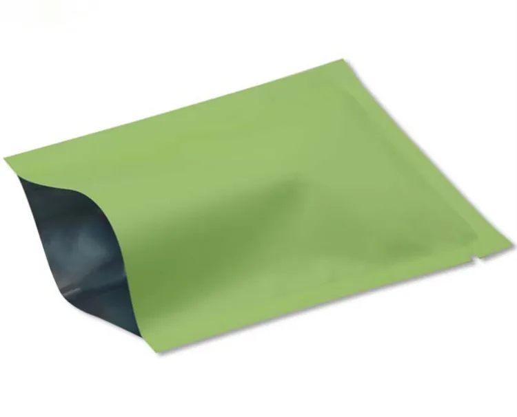 

200pcs Small Matt Green Open Top Aluminizing Bag Facial Mask Powder Herbal Packaging Bag Heat Sealing Foil Pouch