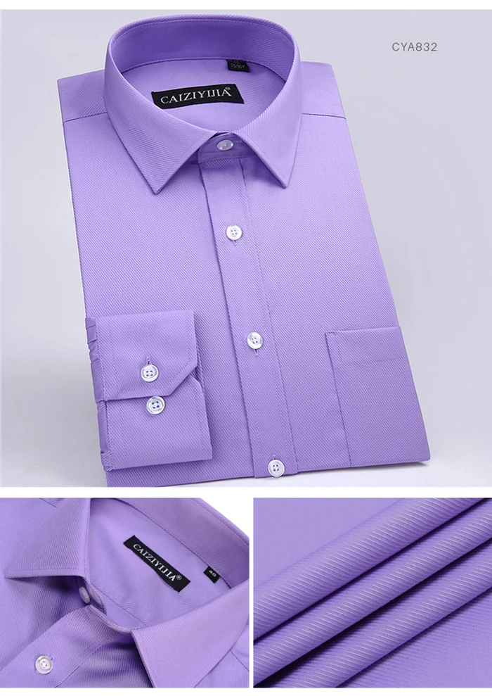 Мужские классические рубашки стандартного кроя с длинным рукавом, с одним накладным карманом, мужские формальные деловые повседневные рубашки из саржи