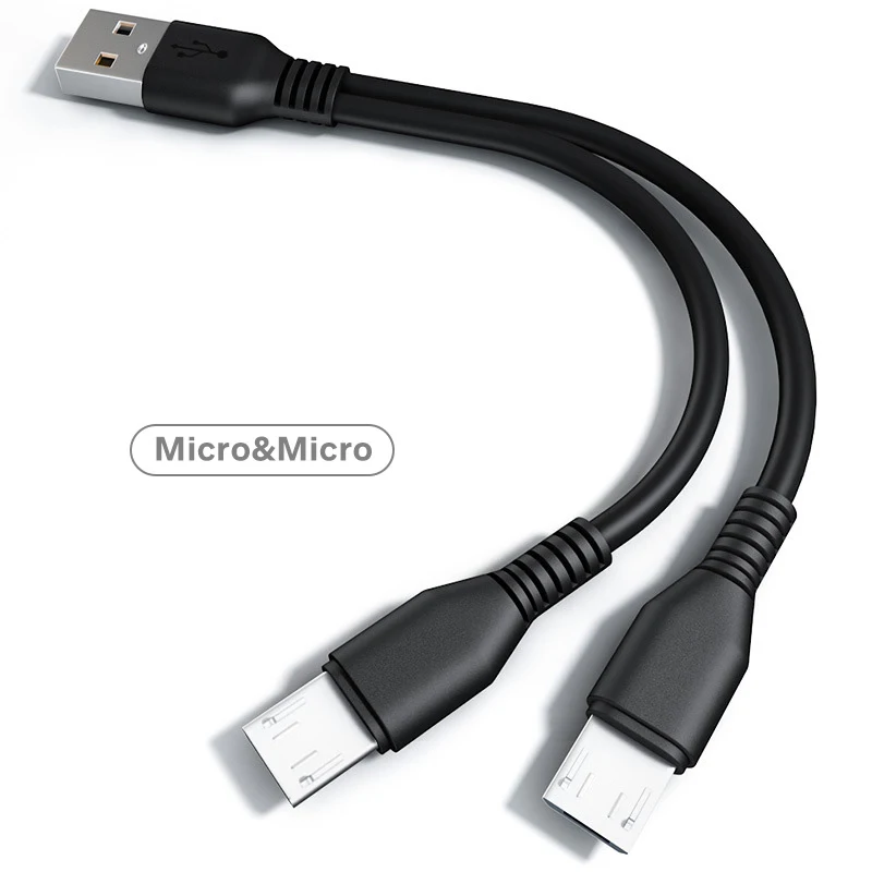 2 In 1 Micro USB C Cable Mobile Phone Charger Splitter Wire For Two Type C Micro Devices Charge Cord for Samsung S20 Xiaomi Mi9 iphone to hdmi cable Cables