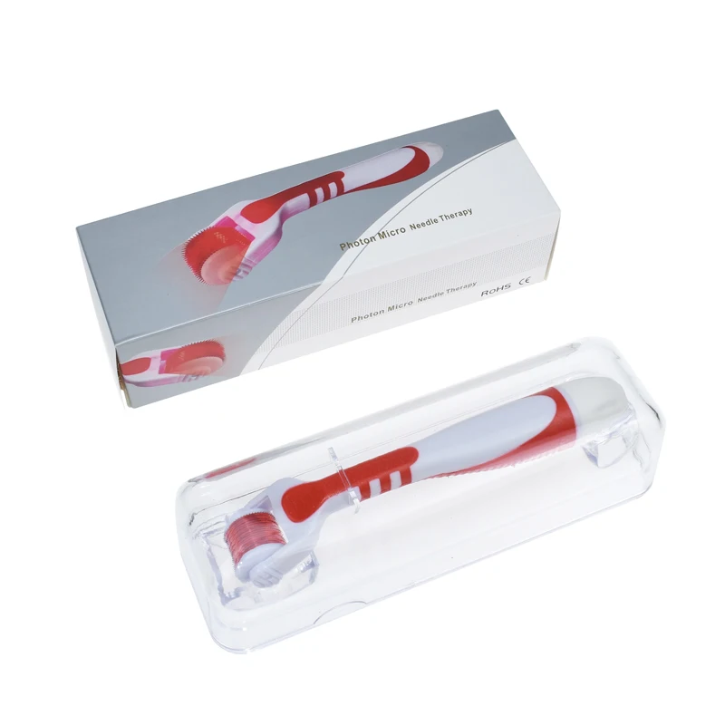 red roller 0.25 Hello Face СВЕТОДИОДНЫЙ Дерма ролик фотон микро иглы терапия для пигментации мезороллер микроиглы машина уход за кожей лица инструмент - Цвет: red roller 0.25