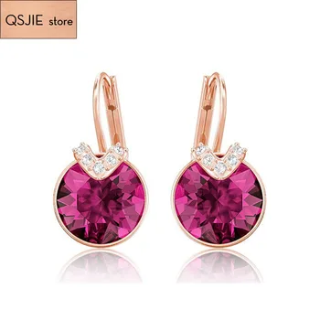 

QSJIE High quality SWA simple Bella crystal new earrings