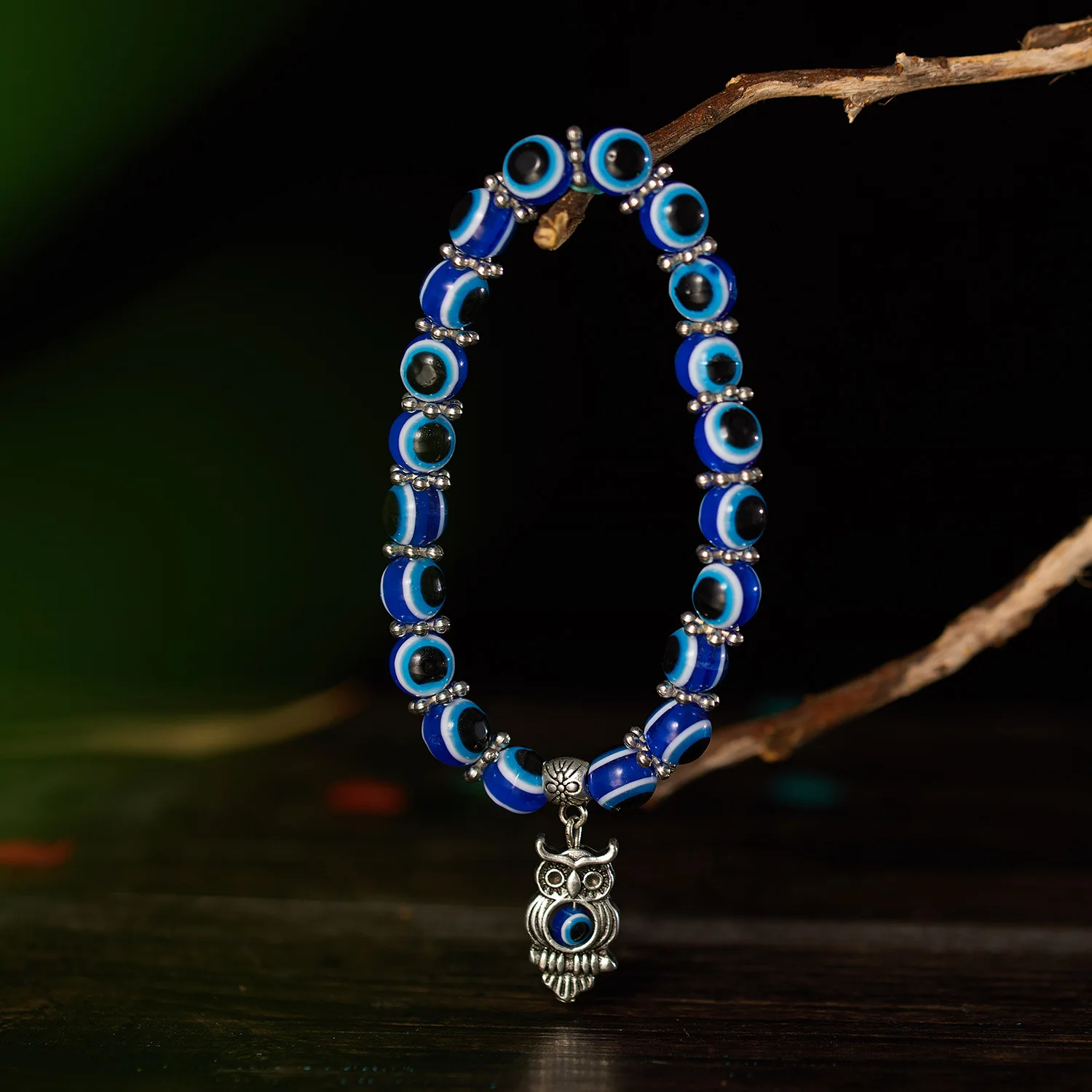 Blue Evil Eye Bracelet Hand of Fatima Turkey Thousand Eyes Wish Handmade Women's Resins Bead Bangle Elastic Bracelets Jewlery