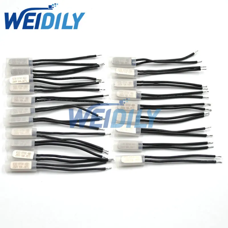

5 шт. KSD9700 10A 250V 40C 55C 60C 75C 80C 85C 90C без нормально открытого термостата термопротектор металлический предохранитель температурный переключатель